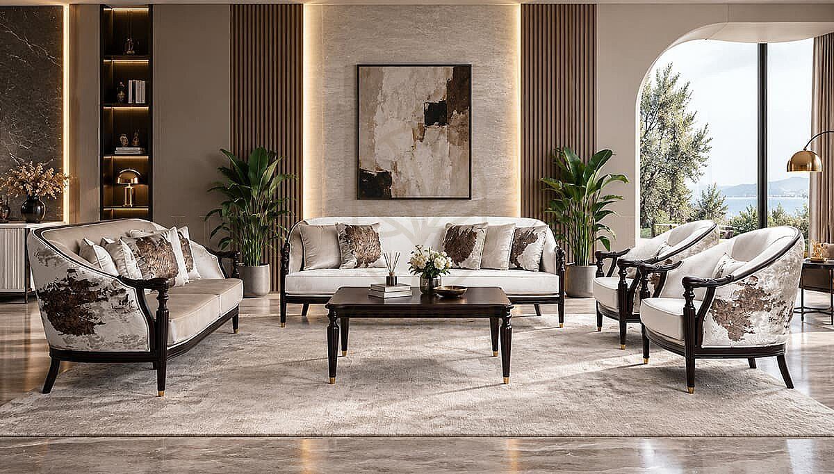 Luxury Eloria Handcrafted Teak Sofa Set, Saharanpur, Sofa Set