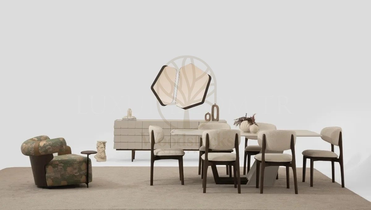 Luxury Veramo Handcrafted Teak Dining Table Set, Saharanpur, view 5