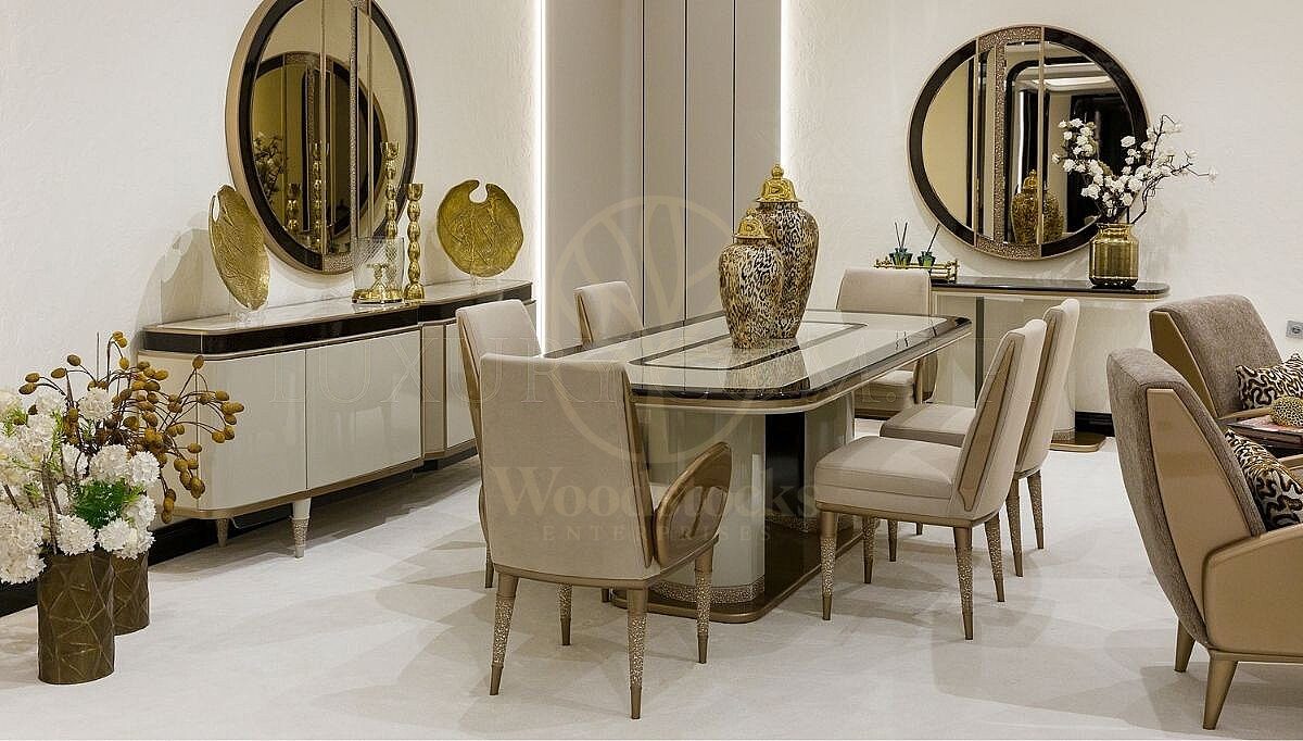 Luxury Orvesa Handcrafted Teak Dining Table Set, Saharanpur, Dining Table