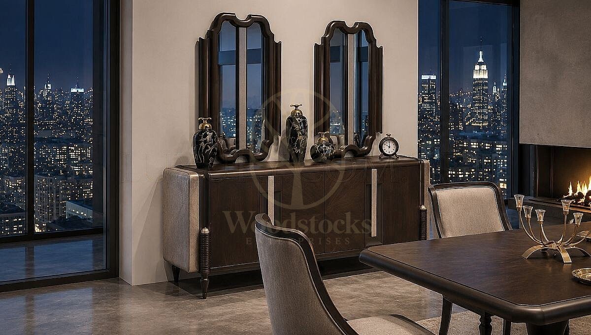 Luxury Hudson Handcrafted Teak Dining Table Set, Saharanpur, view 4