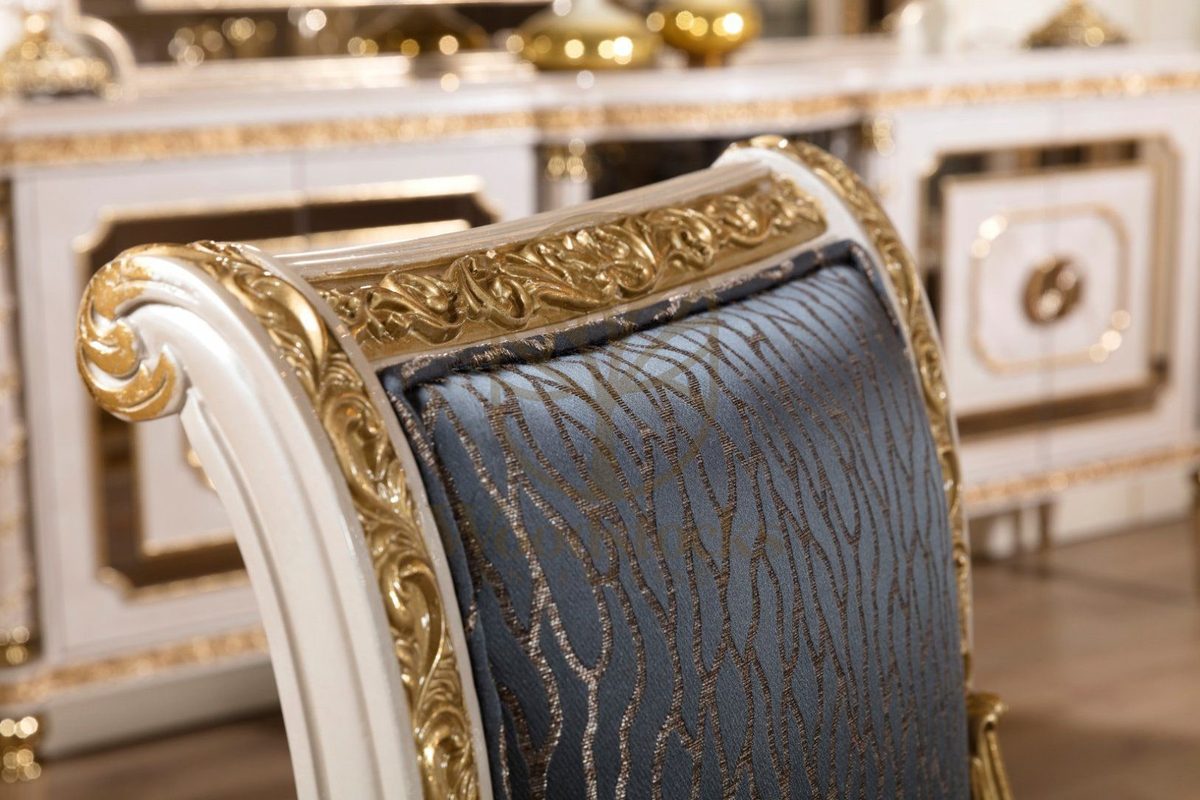 Teak Sarina Ivory and Blue Dining Set, view 17