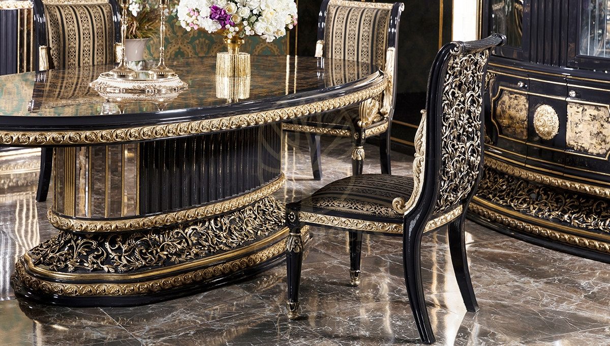 Royal Hercai Hand Carved Teak Dining Table Set, Saharanpur, view 2