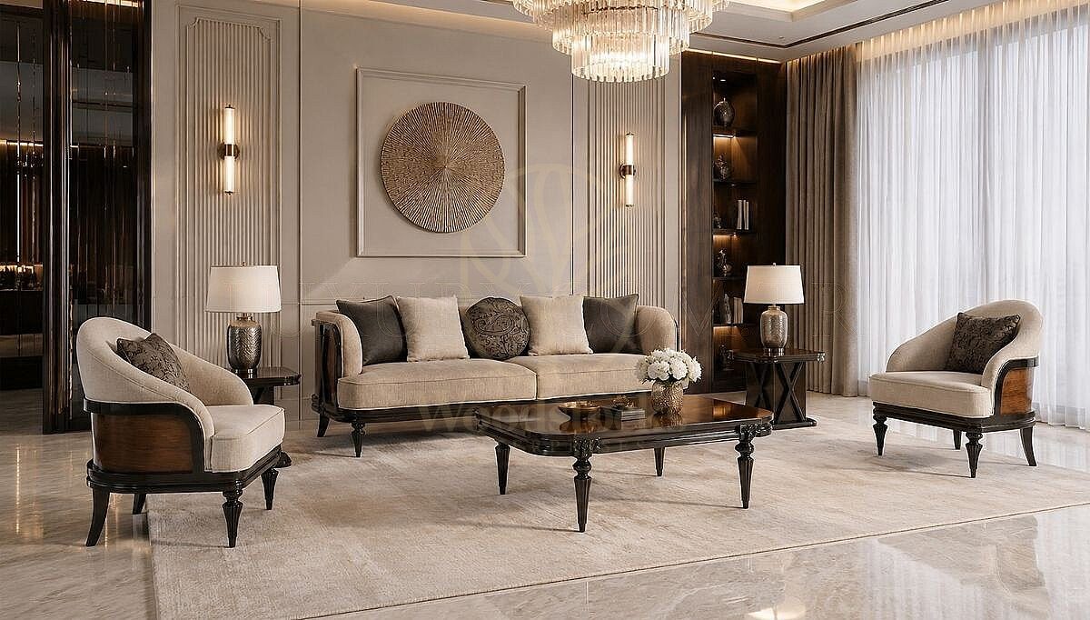 Luxury Tudor Handcrafted Teak Sofa Set, Saharanpur, view 2