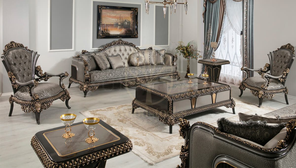 Royal Whiteit Hand Carved Teak Sofa Set, Saharanpur, Sofa Set