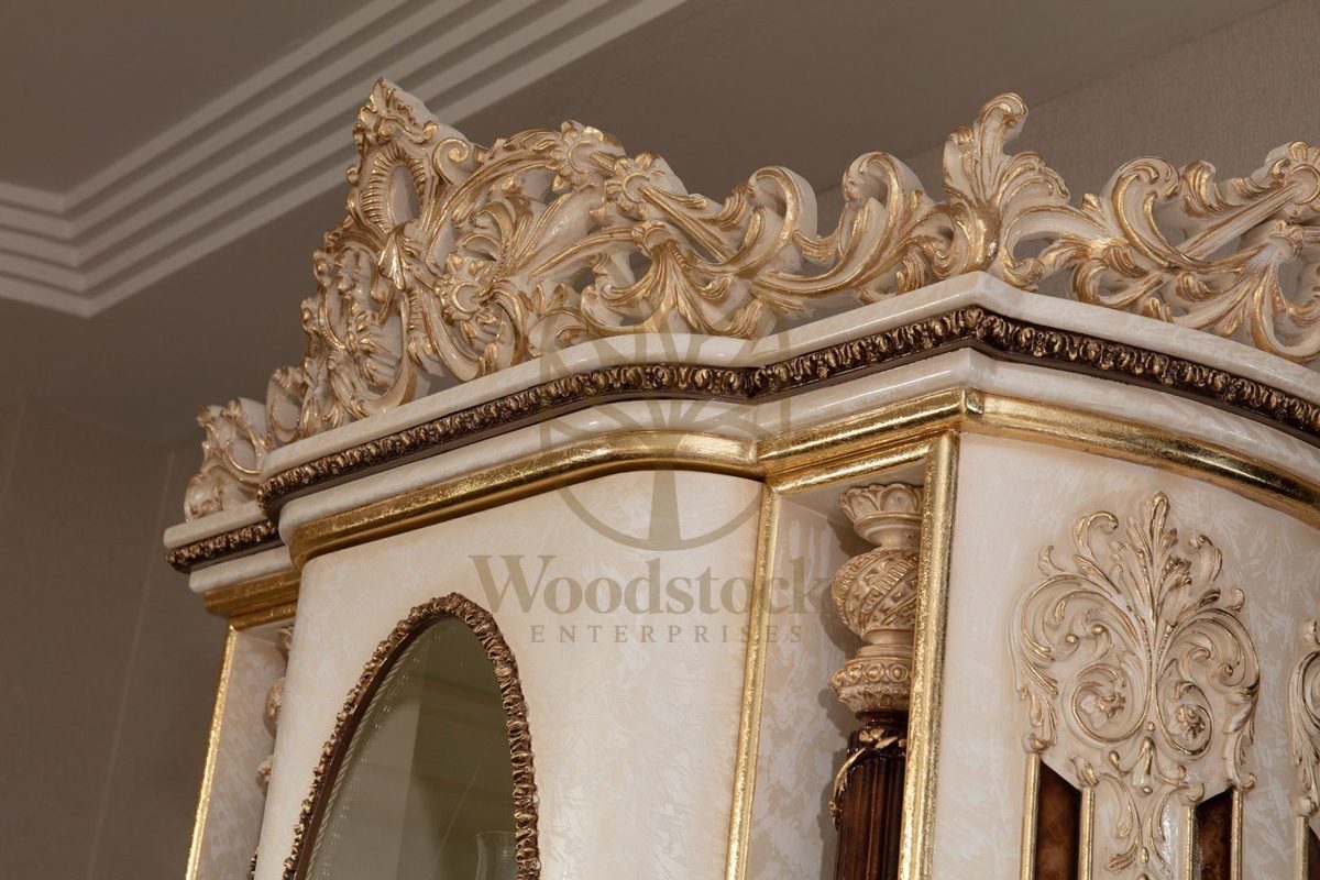 Teak Monaco Cream and Gold Dining Set, view 18
