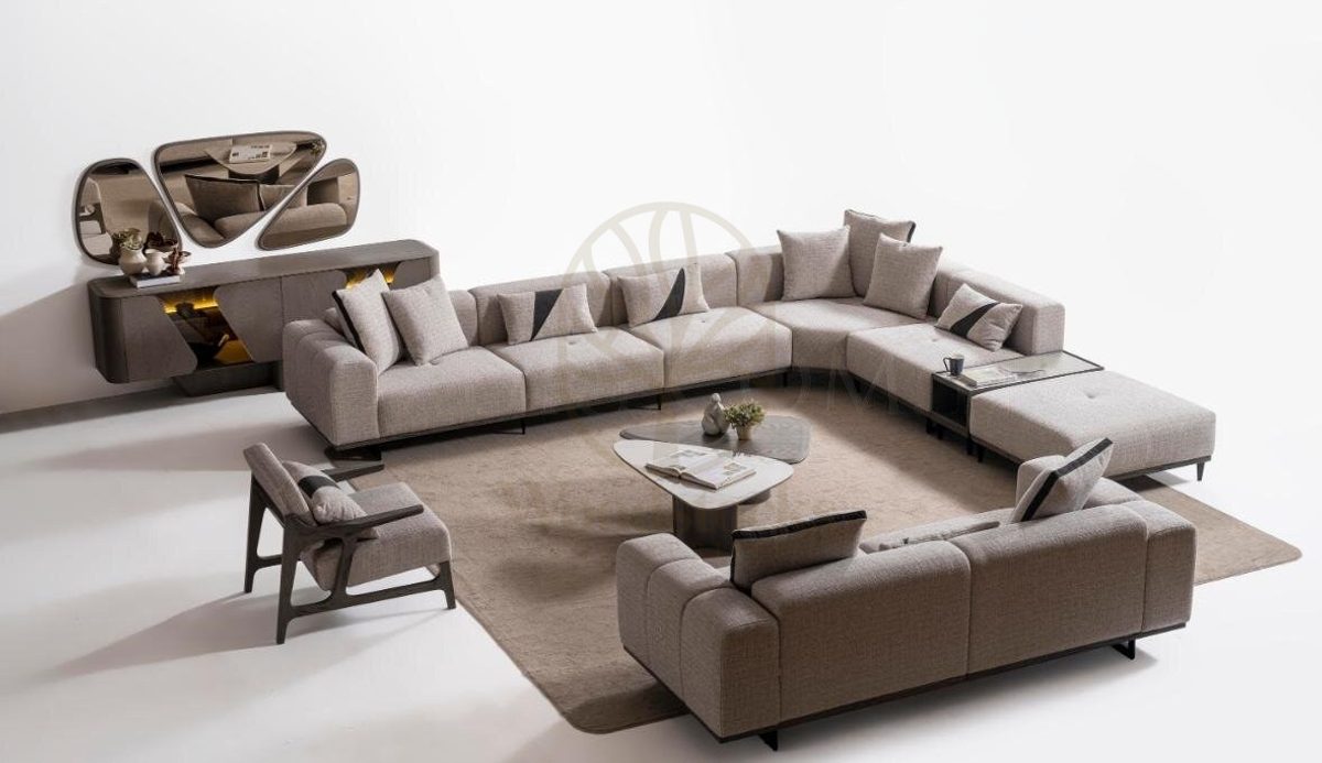 Luxury Orlena Handcrafted Teak L-Shape Sofa, Saharanpur, view 2
