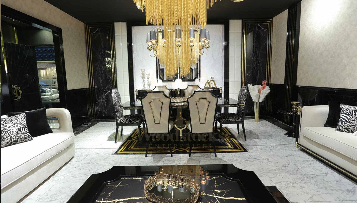 Luxury Dallas Handcrafted Teak Dining Table Set, Saharanpur, view 5