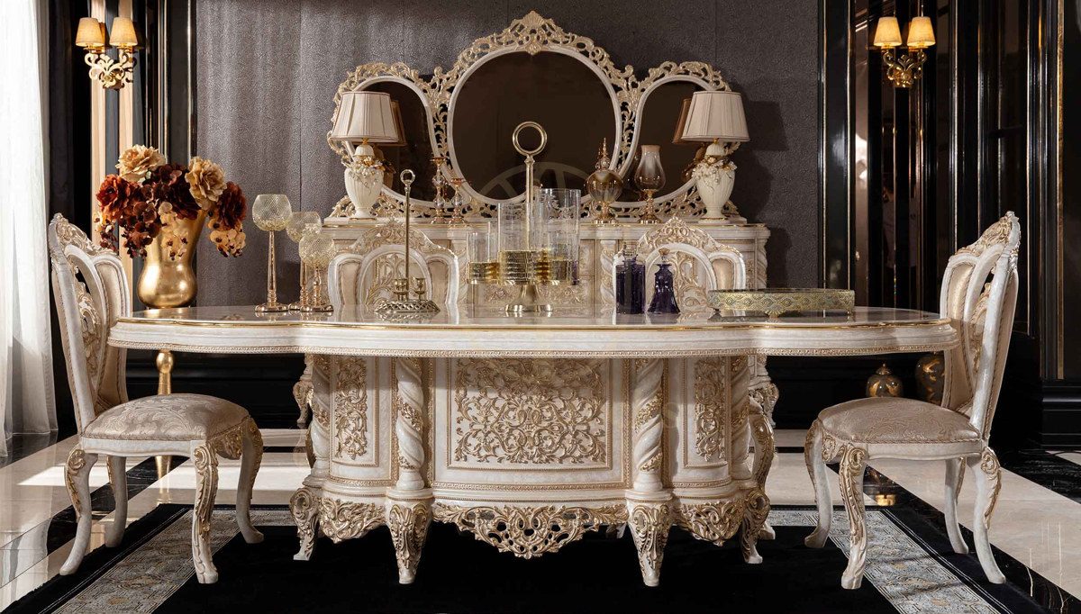 Royal Avola Hand Carved Teak Dining Table Set, Saharanpur, view 9