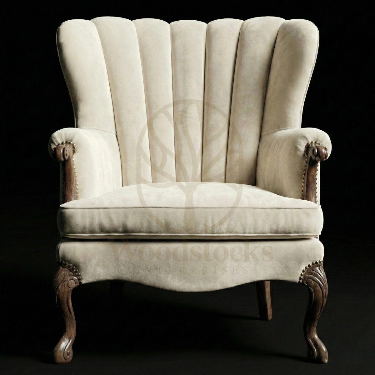 Royal Hand Carved Teak Neoclassical Dawn Salon Chair, Saharanpur, view 2
