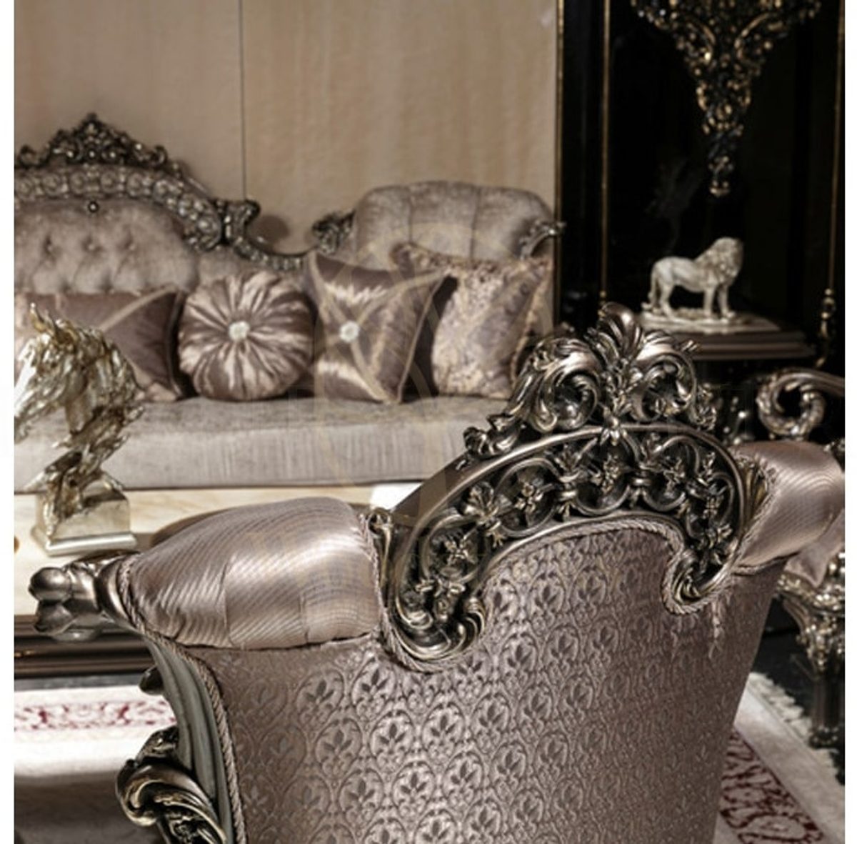 Royal Mucevher Hand Carved Teak Sofa Set, Saharanpur, view 8