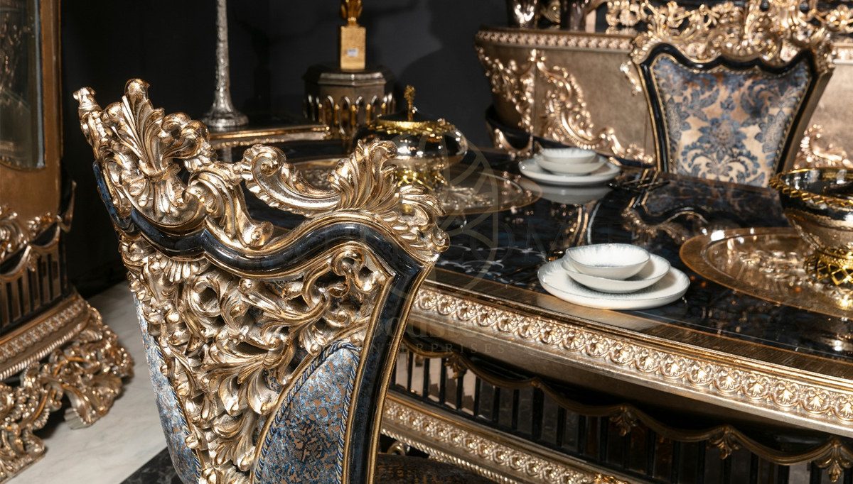 Royal Bilbao Hand Carved Teak Dining Table Set II, Saharanpur, view 10