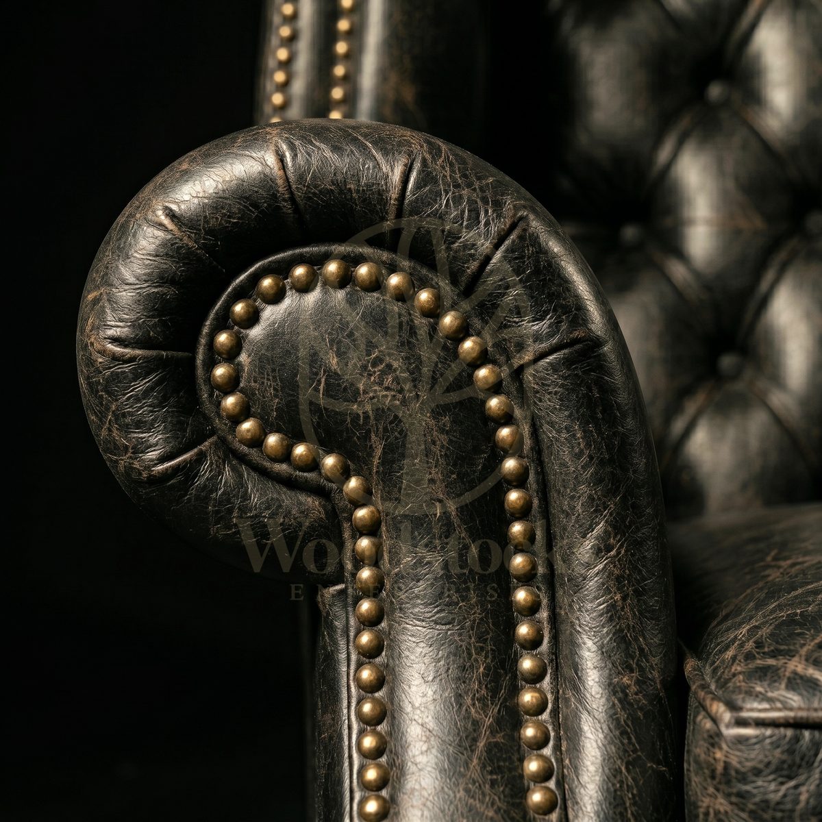 Luxury Teak Kensington Library Leather Wing Chair, Saharanpur, view 4