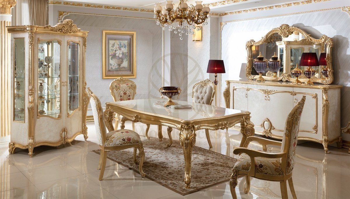 Royal Kayihan Hand Carved Teak Dining Table Set II, Saharanpur, Dining Table