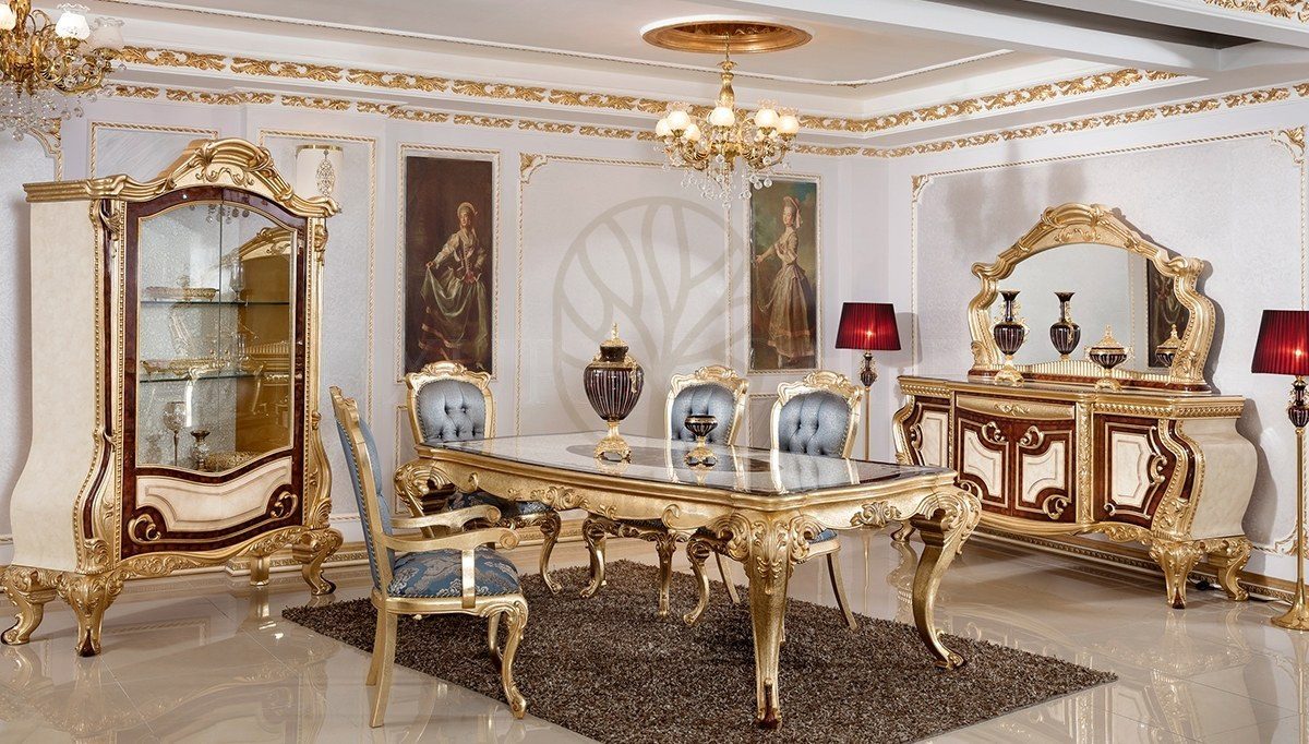 Royal Nevora Hand Carved Teak Dining Table Set, Saharanpur, Dining Table