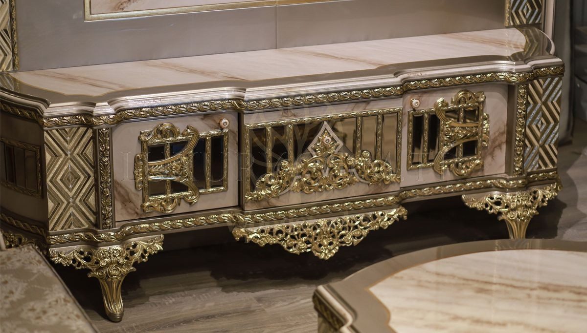 Royal Tetova Hand Carved Teak TV Cabinet, Saharanpur, view 2
