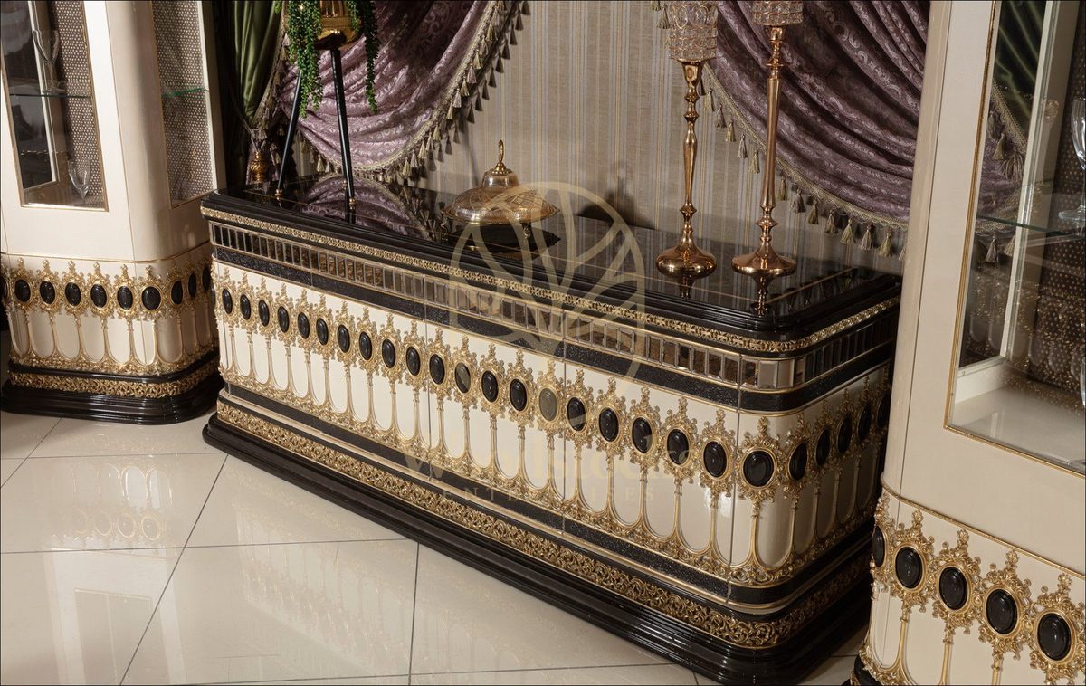 Teak Regal Ivory and Gold TV Cabinet, view 3