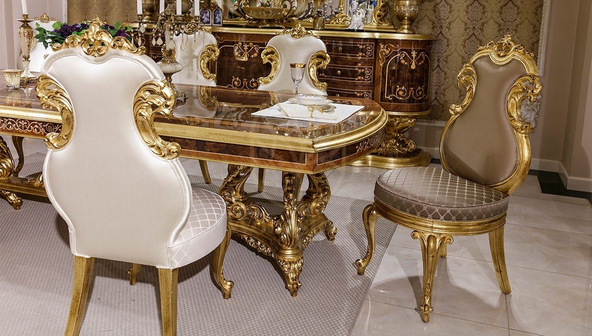 Royal Harezm Hand Carved Teak Dining Table Set, Saharanpur, view 4