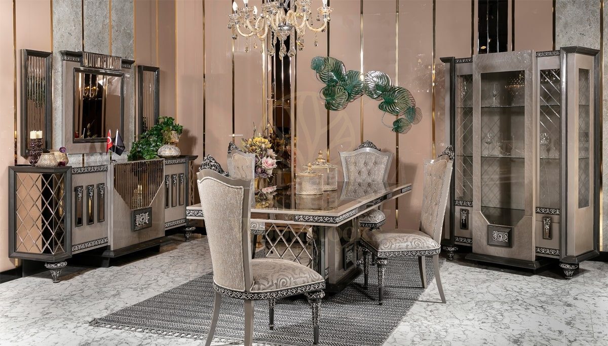 Royal Tarcin Hand Carved Teak Dining Table Set, Saharanpur, Dining Table