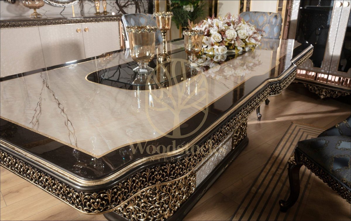 Teak Lagos Ivory and Black Dining Set, view 4