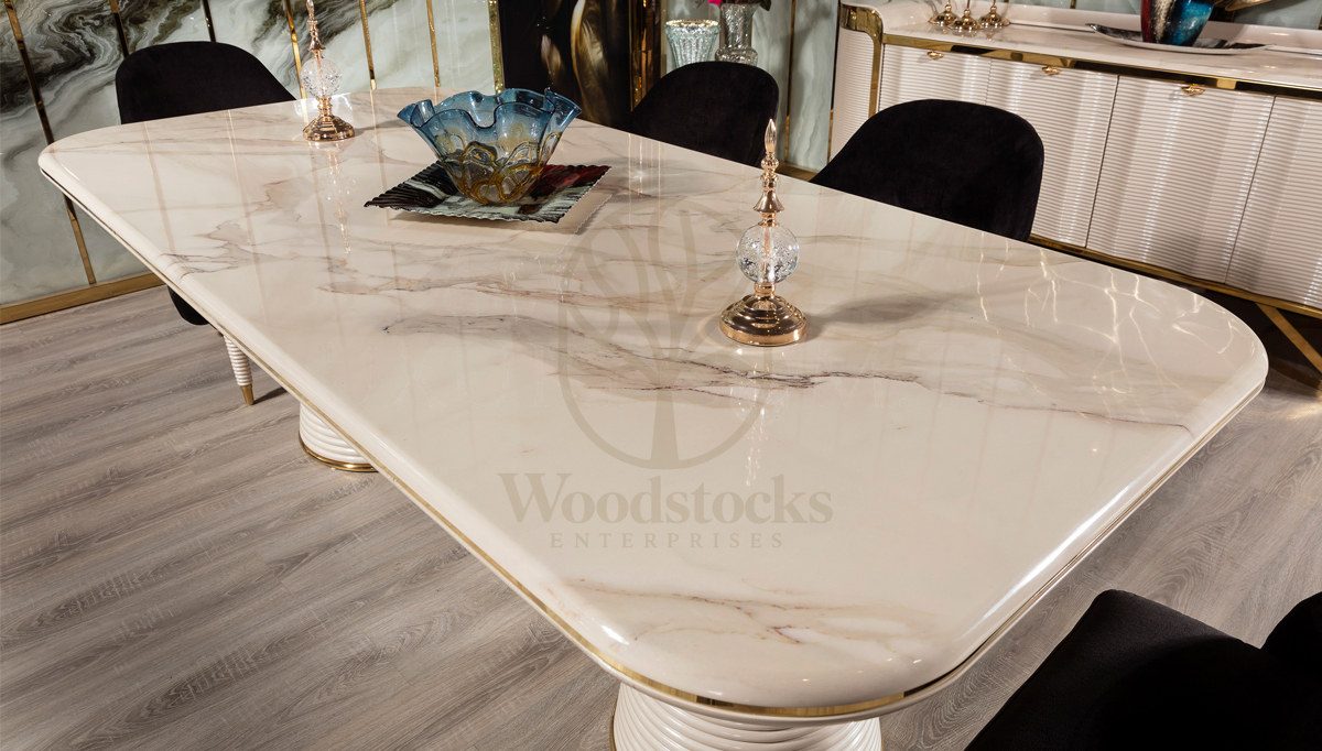 Luxury Adriyana Handcrafted Teak Dining Table Set, Saharanpur, view 10