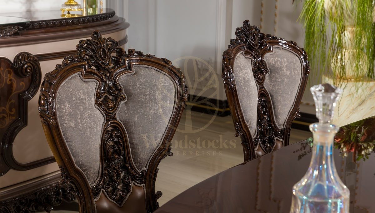 Royal Doyle Hand Carved Teak Dining Table Set, Saharanpur, view 5