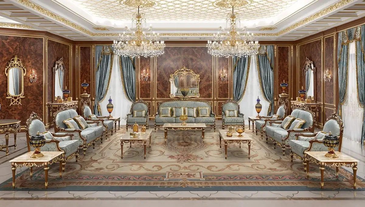Royal Bae Majlis Hand Carved Teak Sofa Set, Saharanpur, Sofa Set