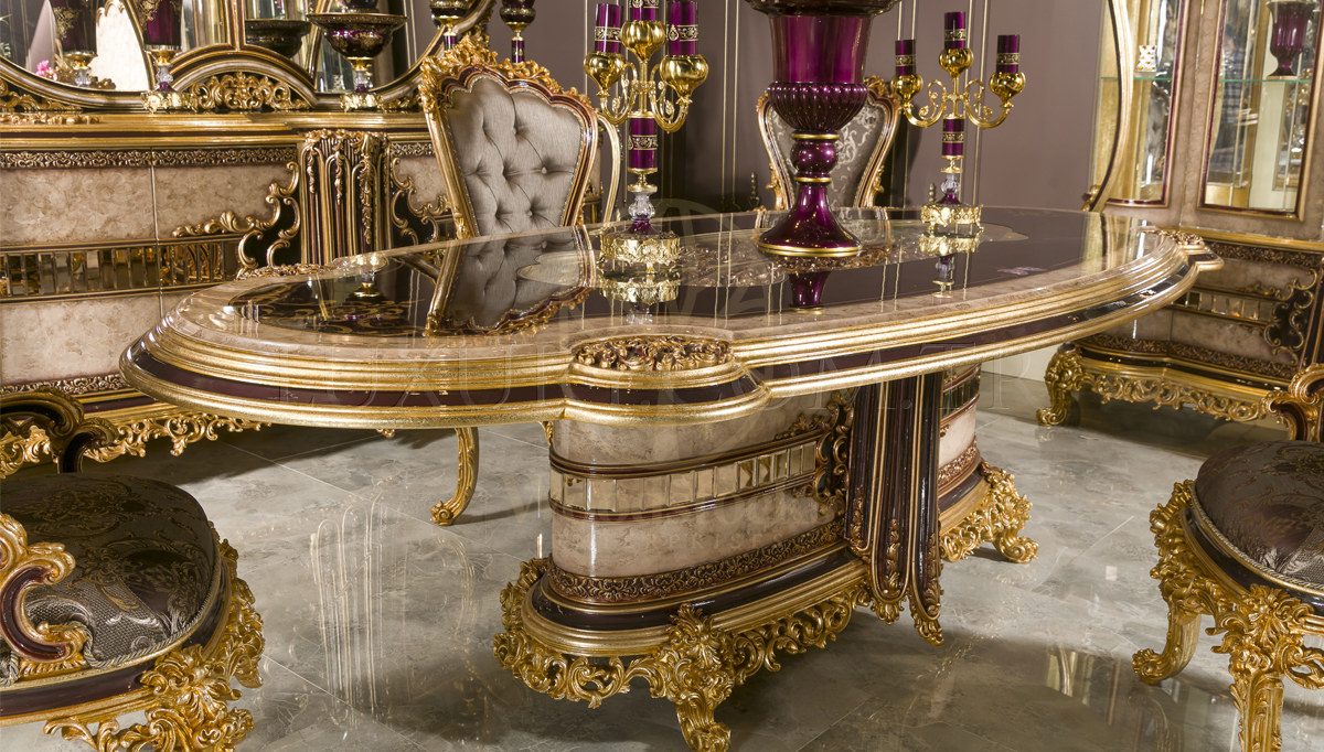 Royal Majeste Hand Carved Teak Dining Table Set, Saharanpur, view 7