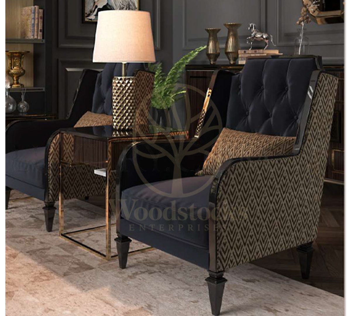 Luxury Marron Art Deco Handcrafted Teak Sofa Set, Saharanpur, view 4