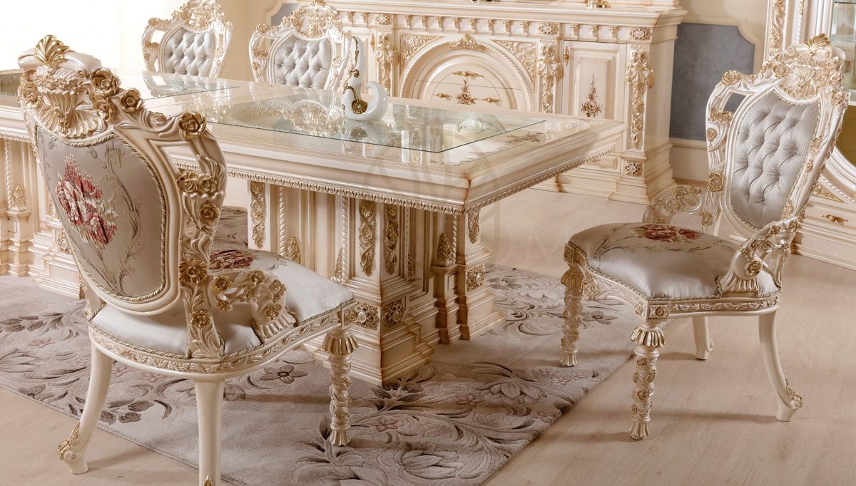 Royal Oguta Hand Carved Teak Dining Table Set, Saharanpur, view 7