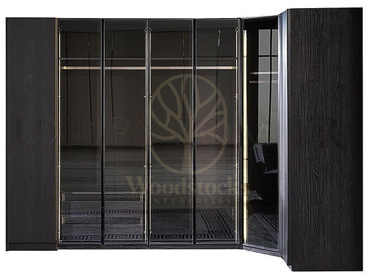 Luxury Cortina Handcrafted Teak Walk-in Wardrobe, Saharanpur, alternate view