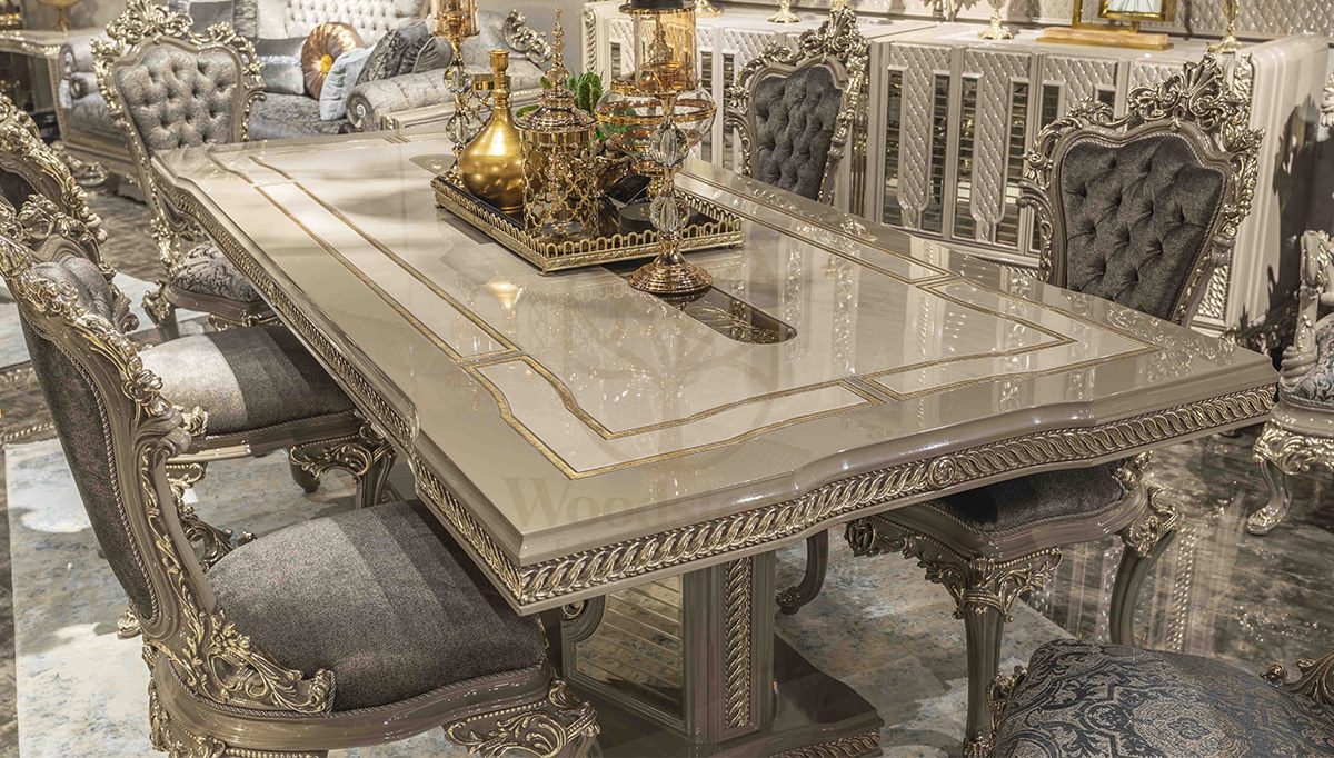 Royal Dore Hand Carved Teak Dining Table Set, Saharanpur, view 6