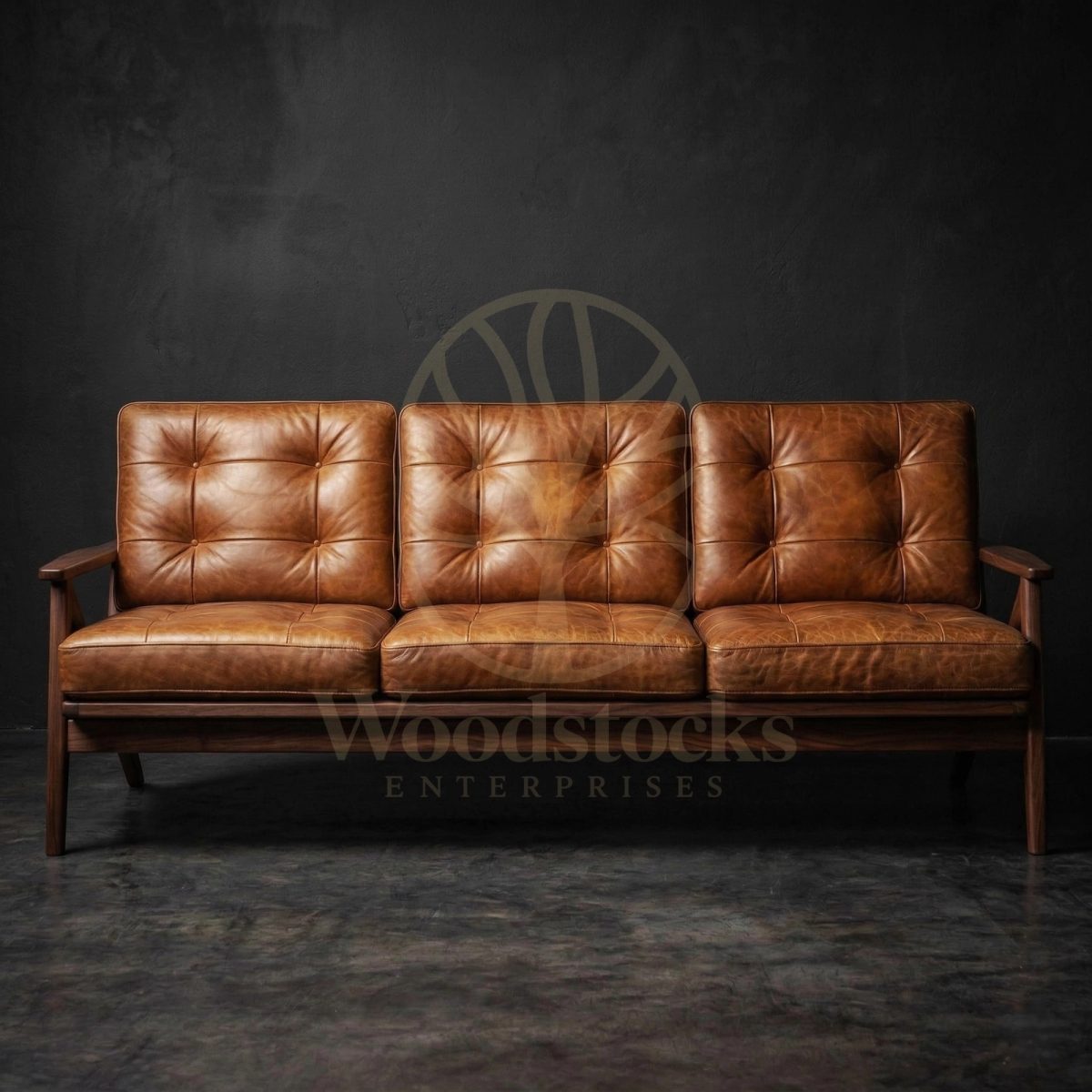 Luxury Teak Nørrebro Danish Mid-Century Leather Suite, Saharanpur, view 2