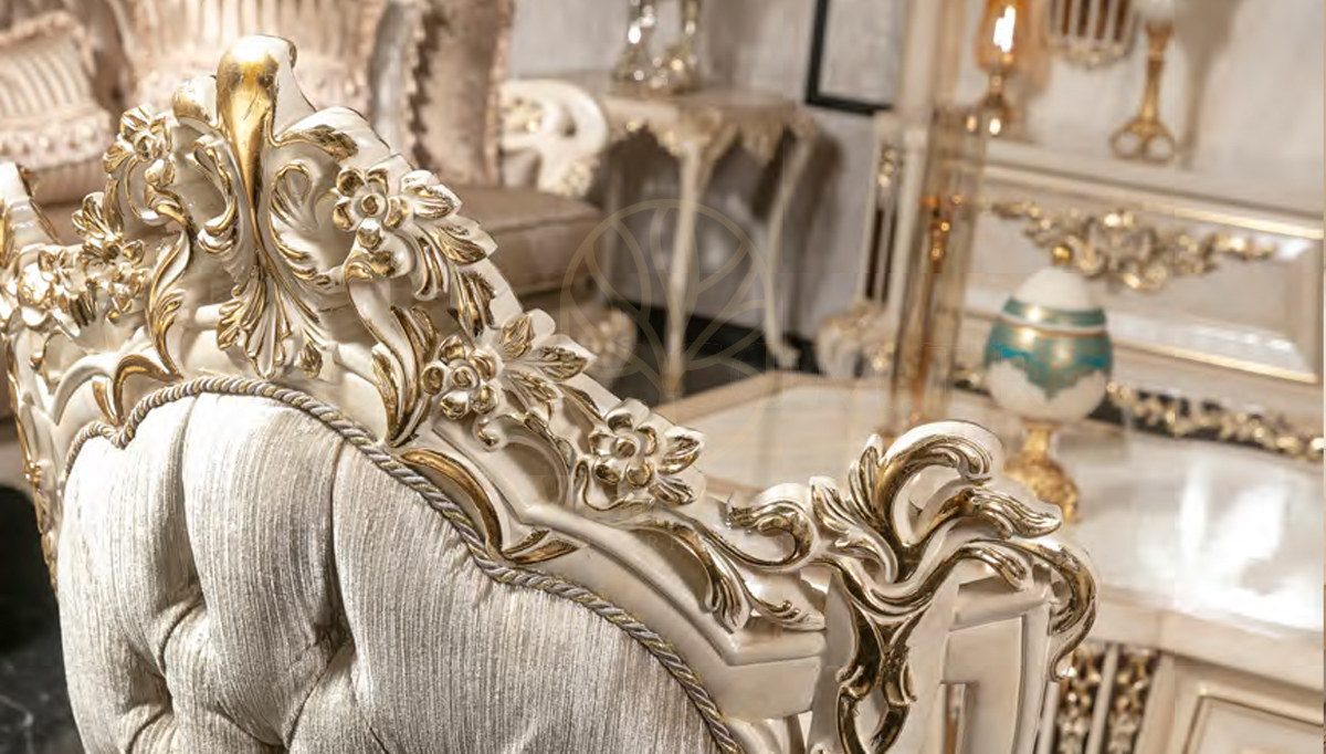 Royal Vitton White Hand Carved Teak Sofa Set, Saharanpur, view 4
