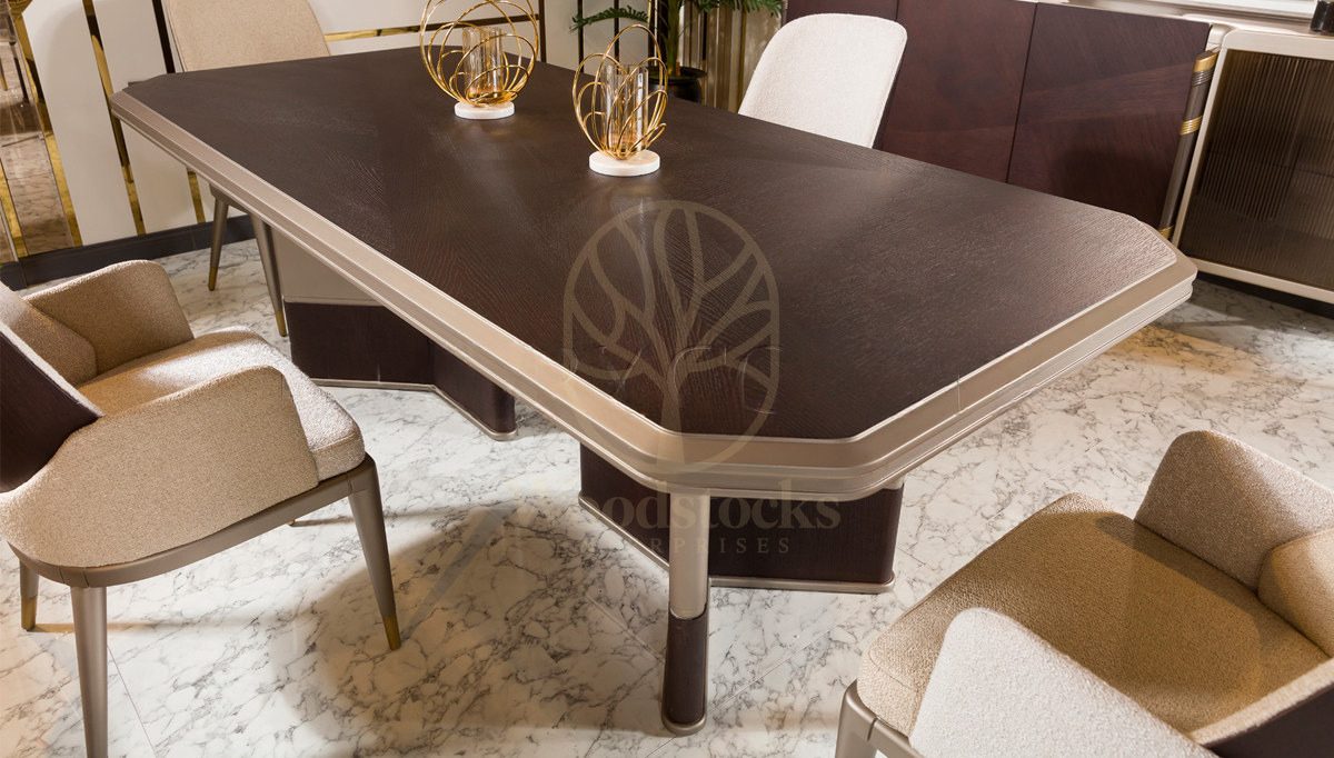 Luxury Parma Handcrafted Teak Dining Table Set, Saharanpur, view 2