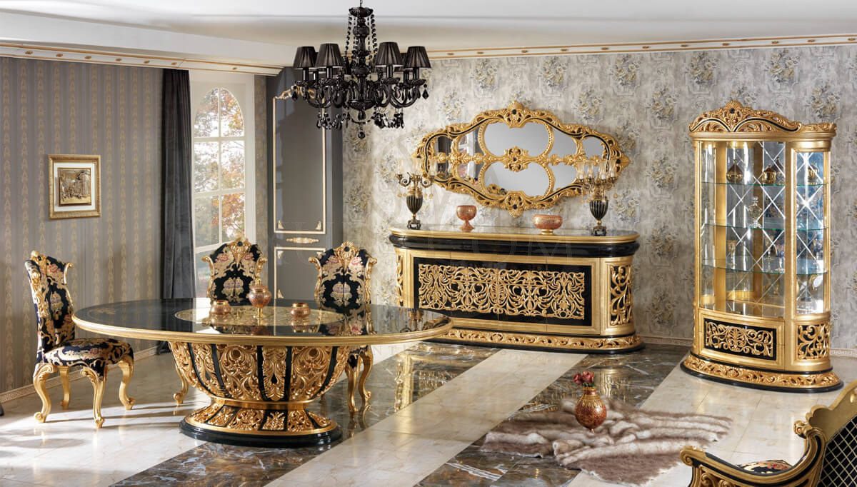 Royal Harzemsah Black Hand Carved Teak Dining Table Set, Saharanpur, view 2
