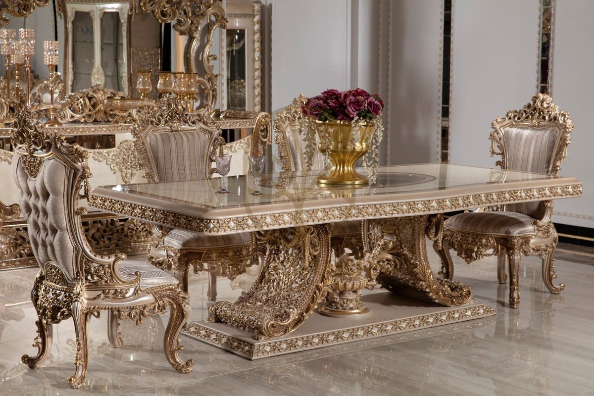 Teak Sovereign Light Brown and Gold Dining Set, view 14