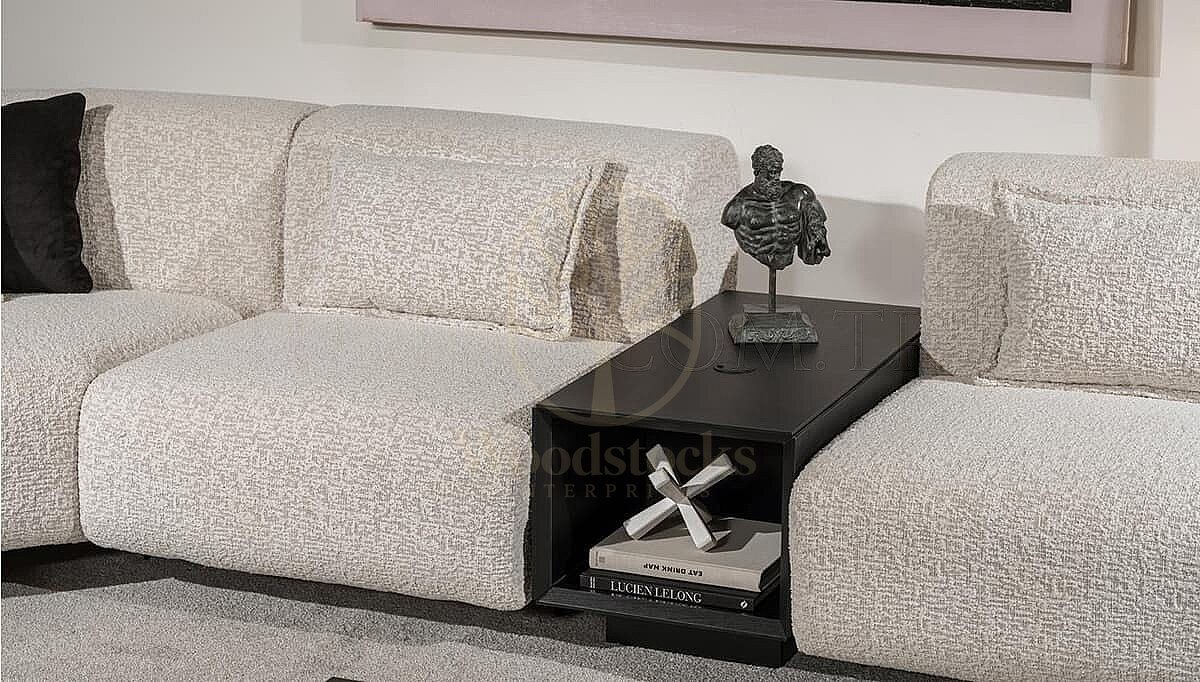 Luxury Cortina Handcrafted Teak L-Shape Sofa II, Saharanpur, view 4