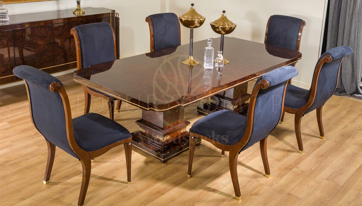 Luxury Galera Handcrafted Teak Dining Table Set, Saharanpur, view 2