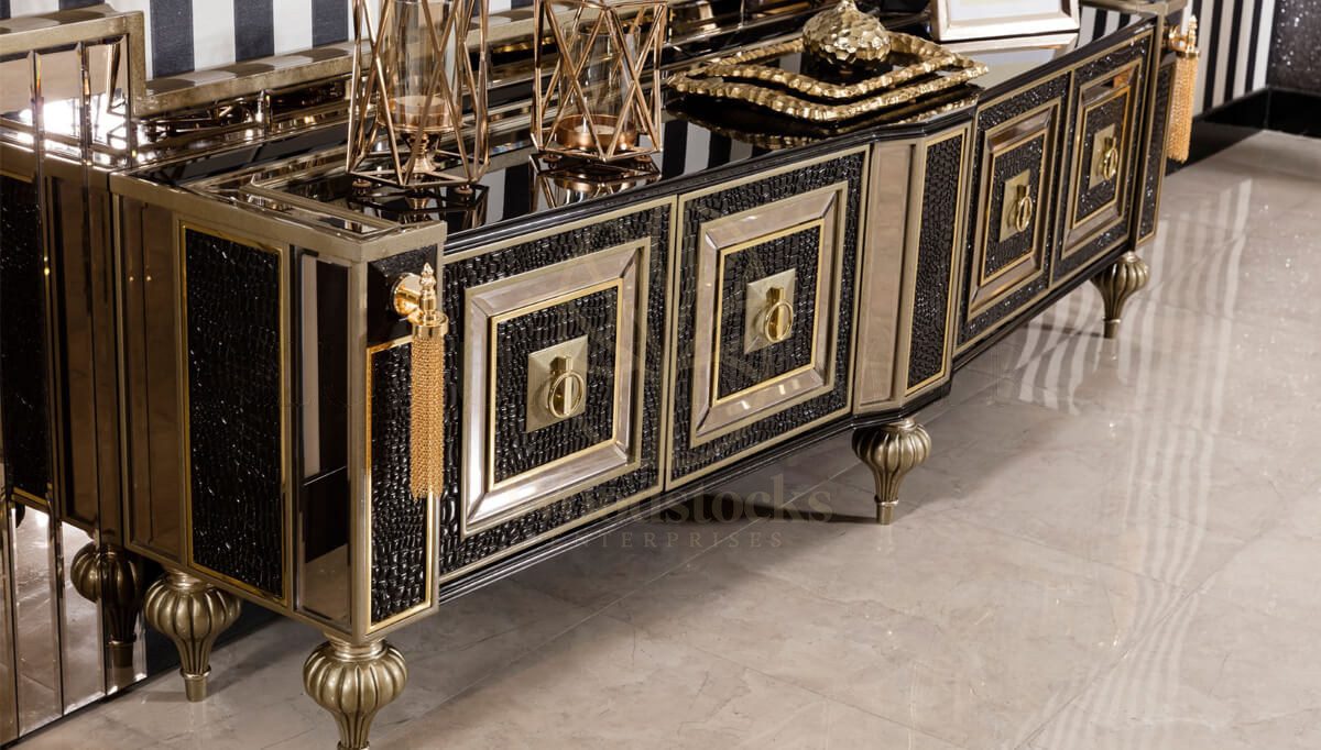 Luxury Kostende Black Handcrafted Teak Sofa Set, Saharanpur, view 10