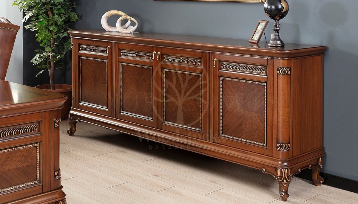 Royal Masdar Hand Carved Teak Office Table, Saharanpur, view 3
