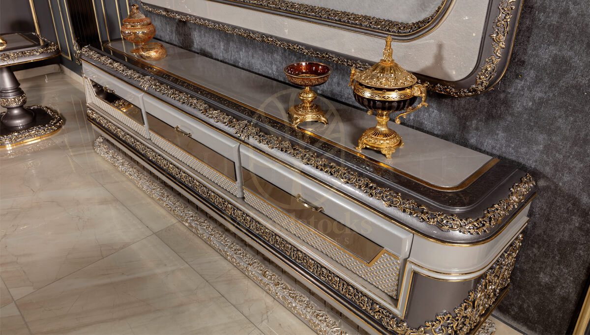 Luxury Salerno Handcrafted Teak TV Cabinet, Saharanpur, view 3