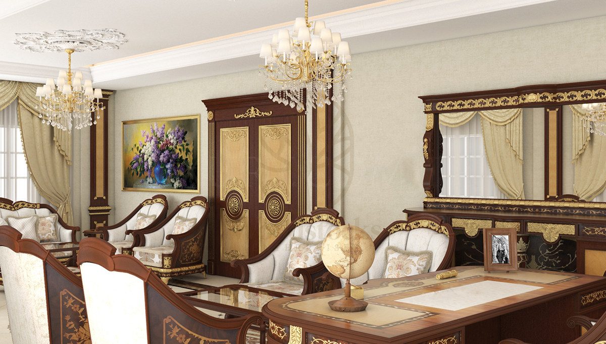 Royal Bartus Bronze Hand Carved Teak Office Table, Saharanpur, view 6