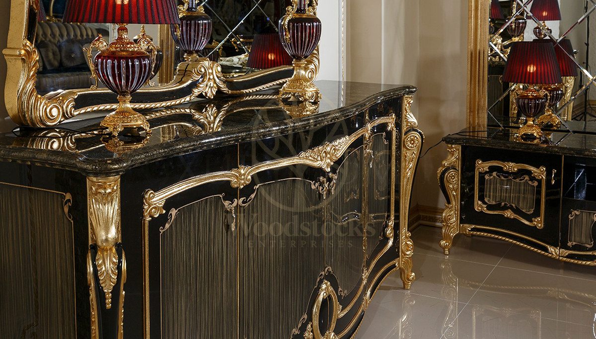 Royal Kayihan Black Hand Carved Teak Dining Table Set, Saharanpur, view 8