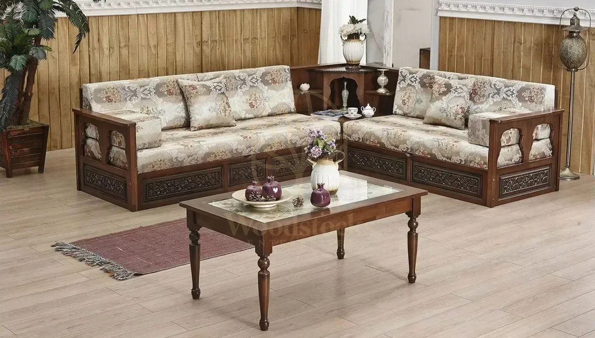 Royal Sultan Hand Carved Teak Sofa Set, Saharanpur, view 6