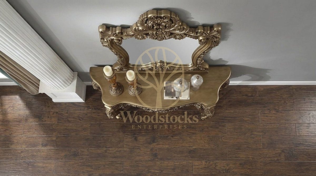 Teak Hand-Carved Antique Gold Dressing Table III, view 6