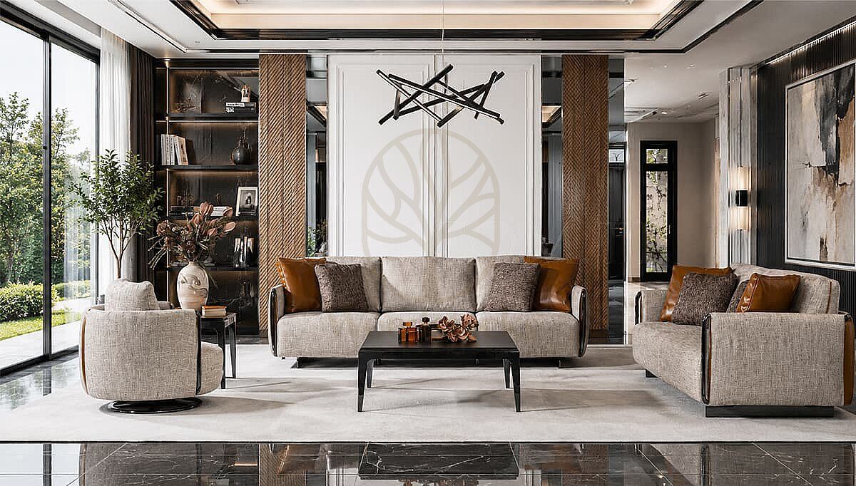 Luxury Liverno Brown Handcrafted Teak Sofa Set, Saharanpur, Sofa Set