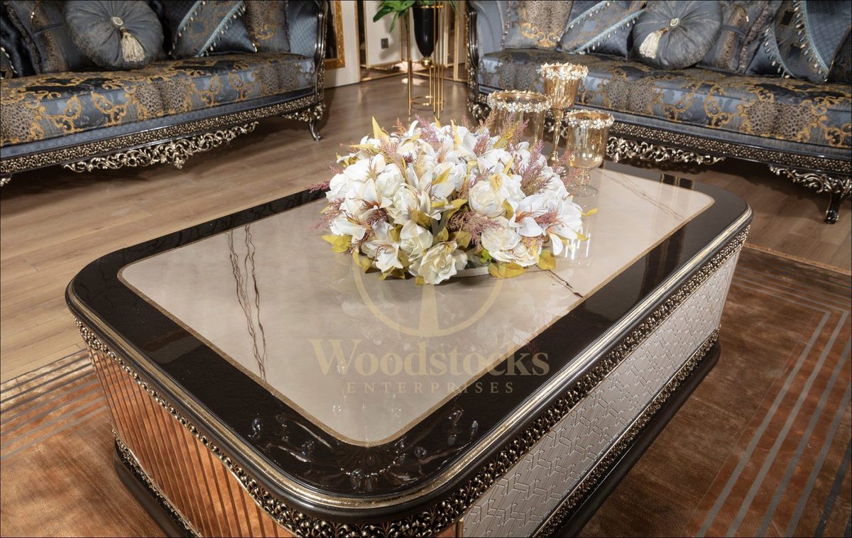 Teak Lagos Ivory and Copper Center Table, view 2