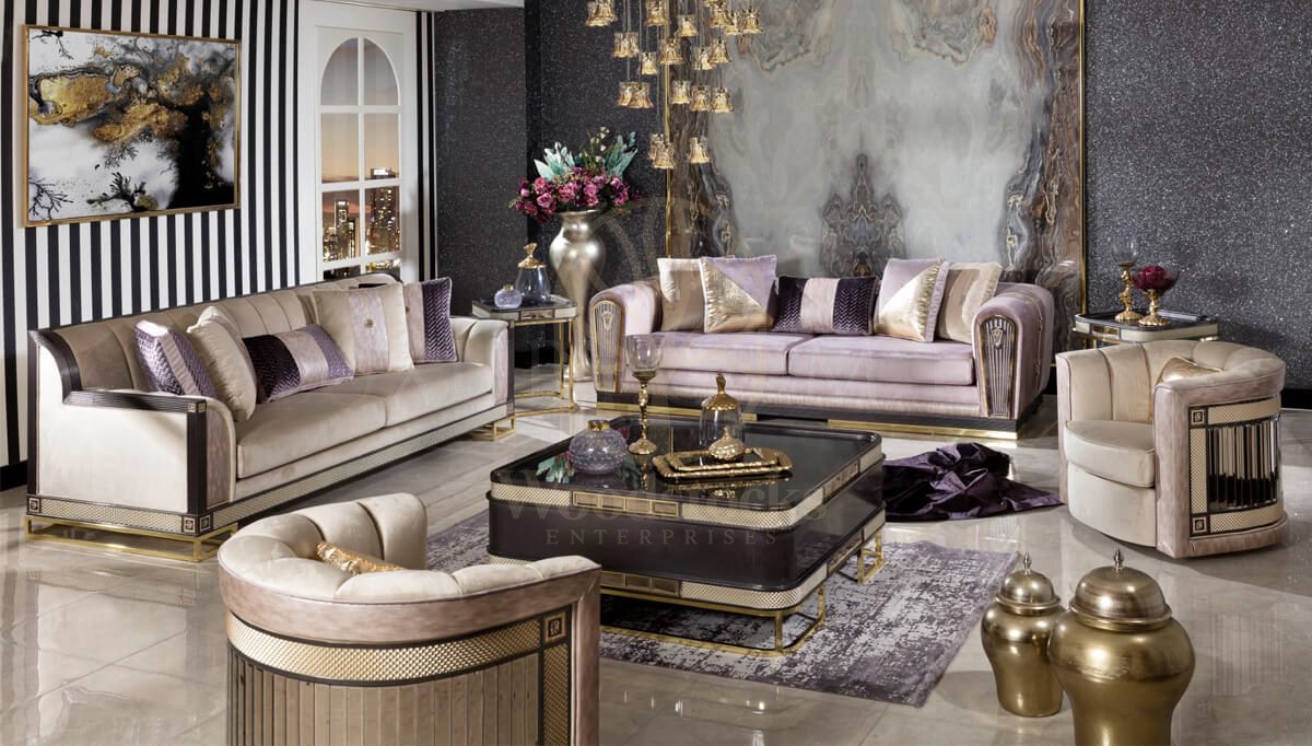 Luxury Helena Handcrafted Teak Sofa Set, Saharanpur, Sofa Set