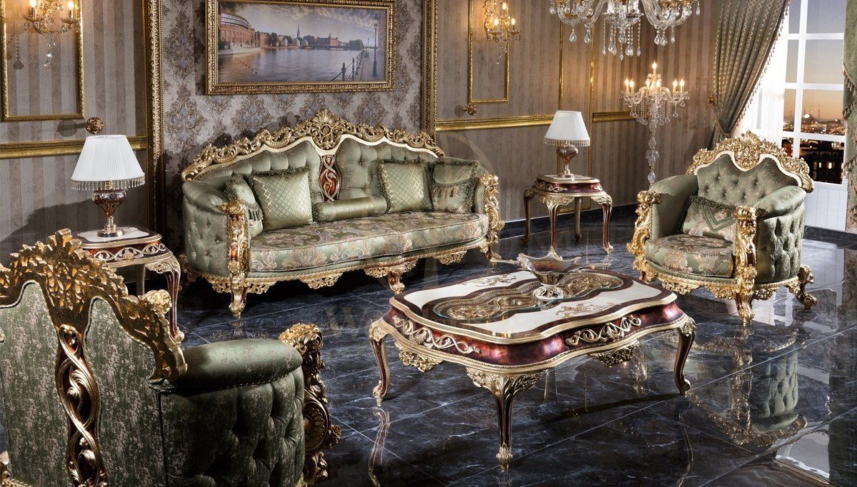 Royal Miresa Hand Carved Teak Sofa Set, Saharanpur, Sofa Set