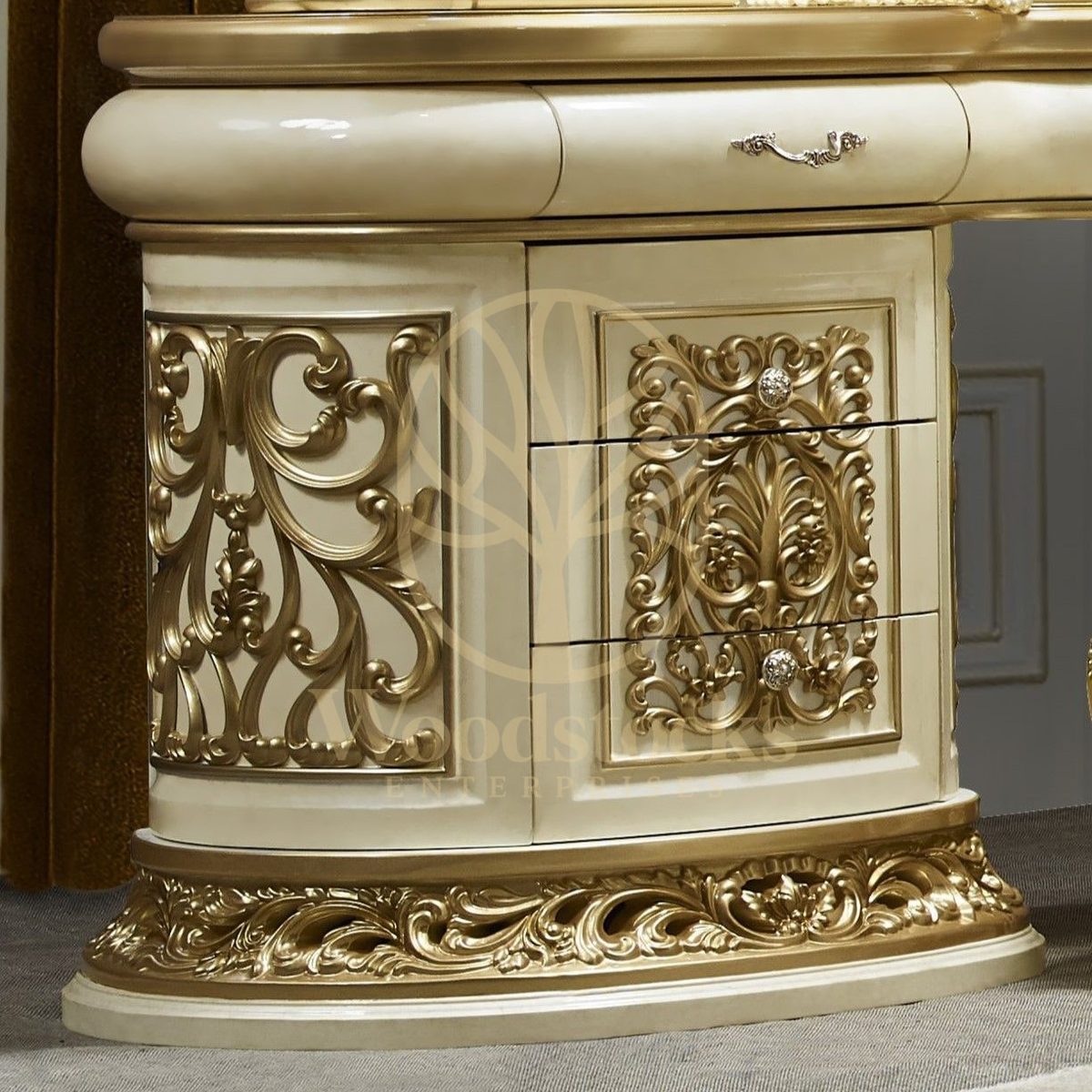 Teak Ornate Gold Dressing Table III, view 3